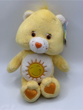 VTG  2002 Funshine Yellow  Care Bear 8” Plush With Tags Excellent